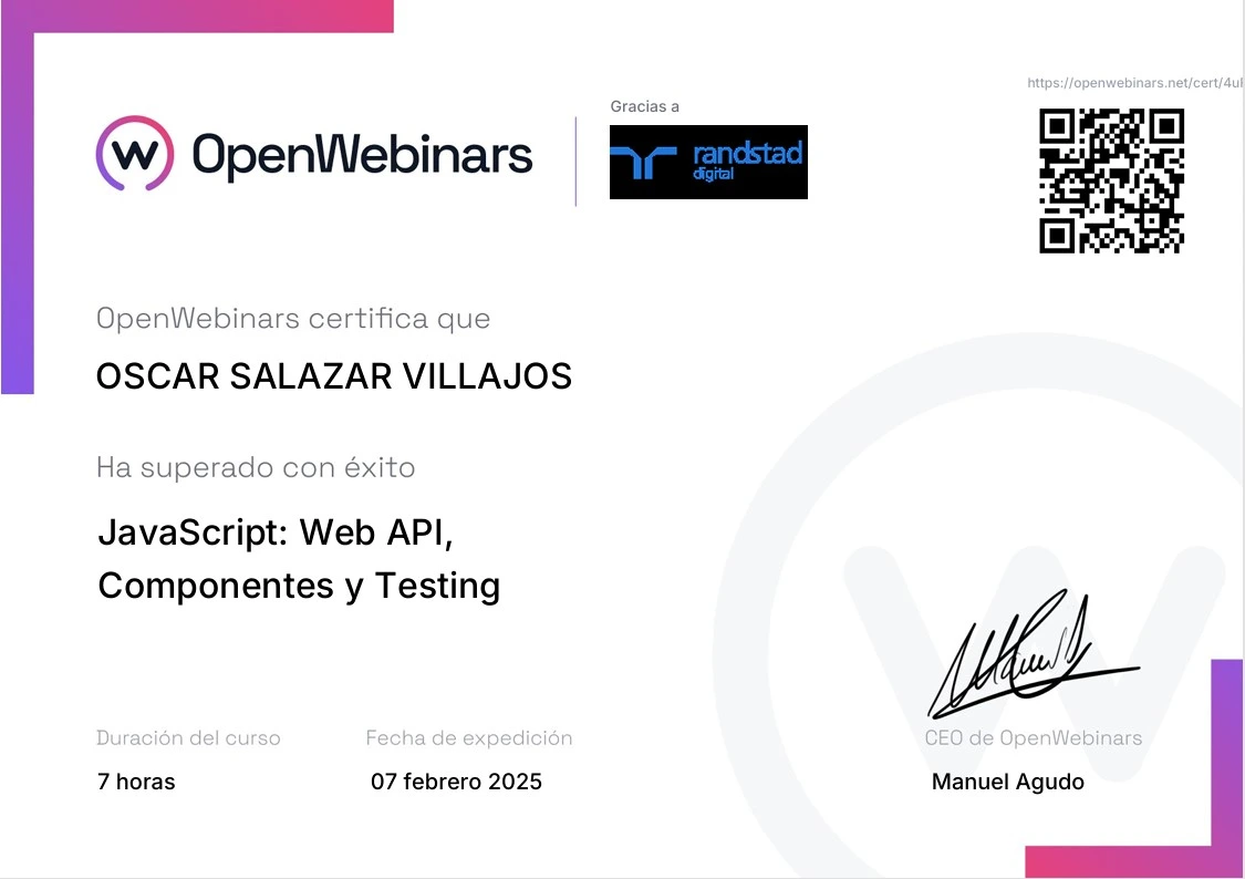 Certificado JavaScript