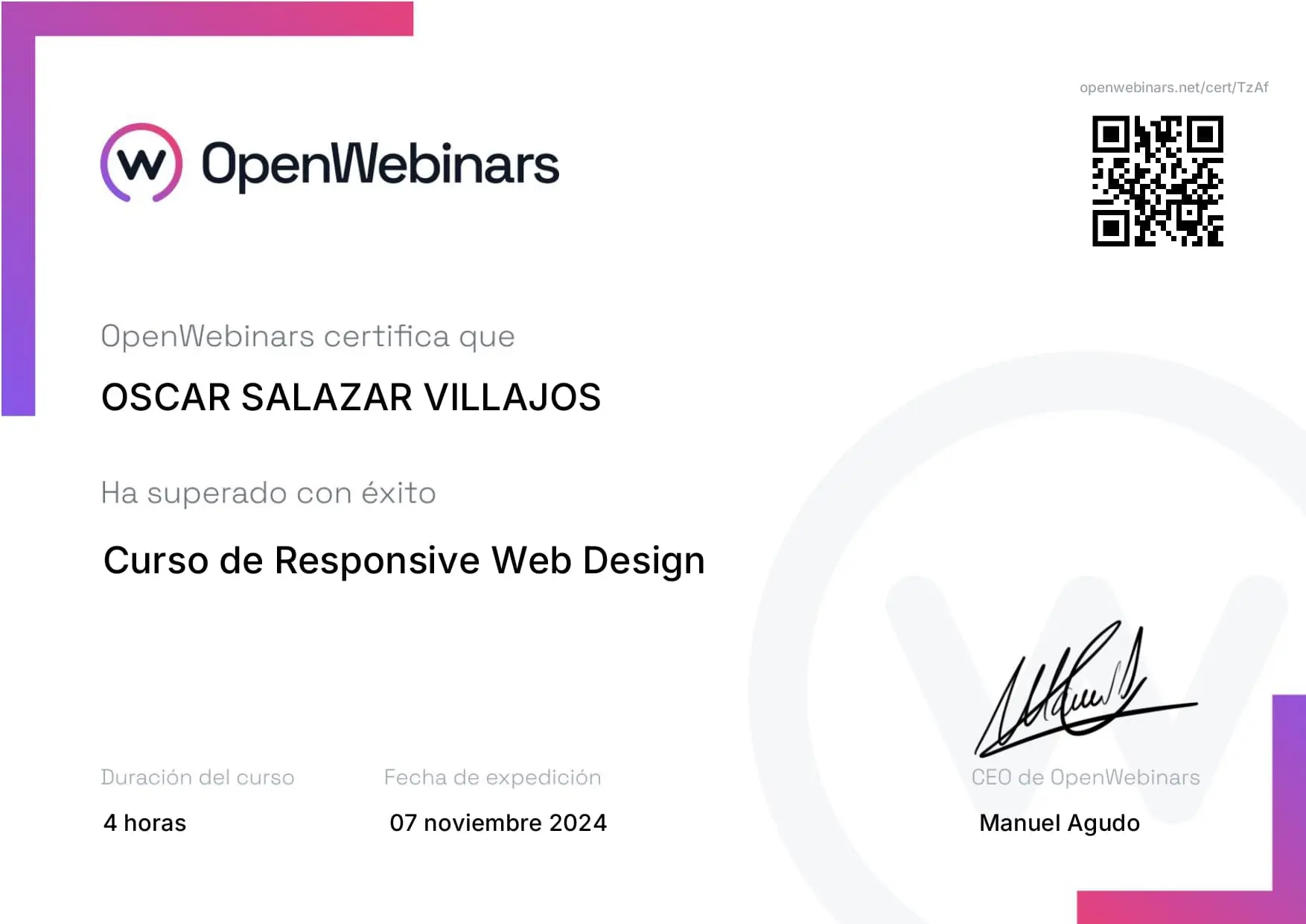 Certificado Webdesign responsive