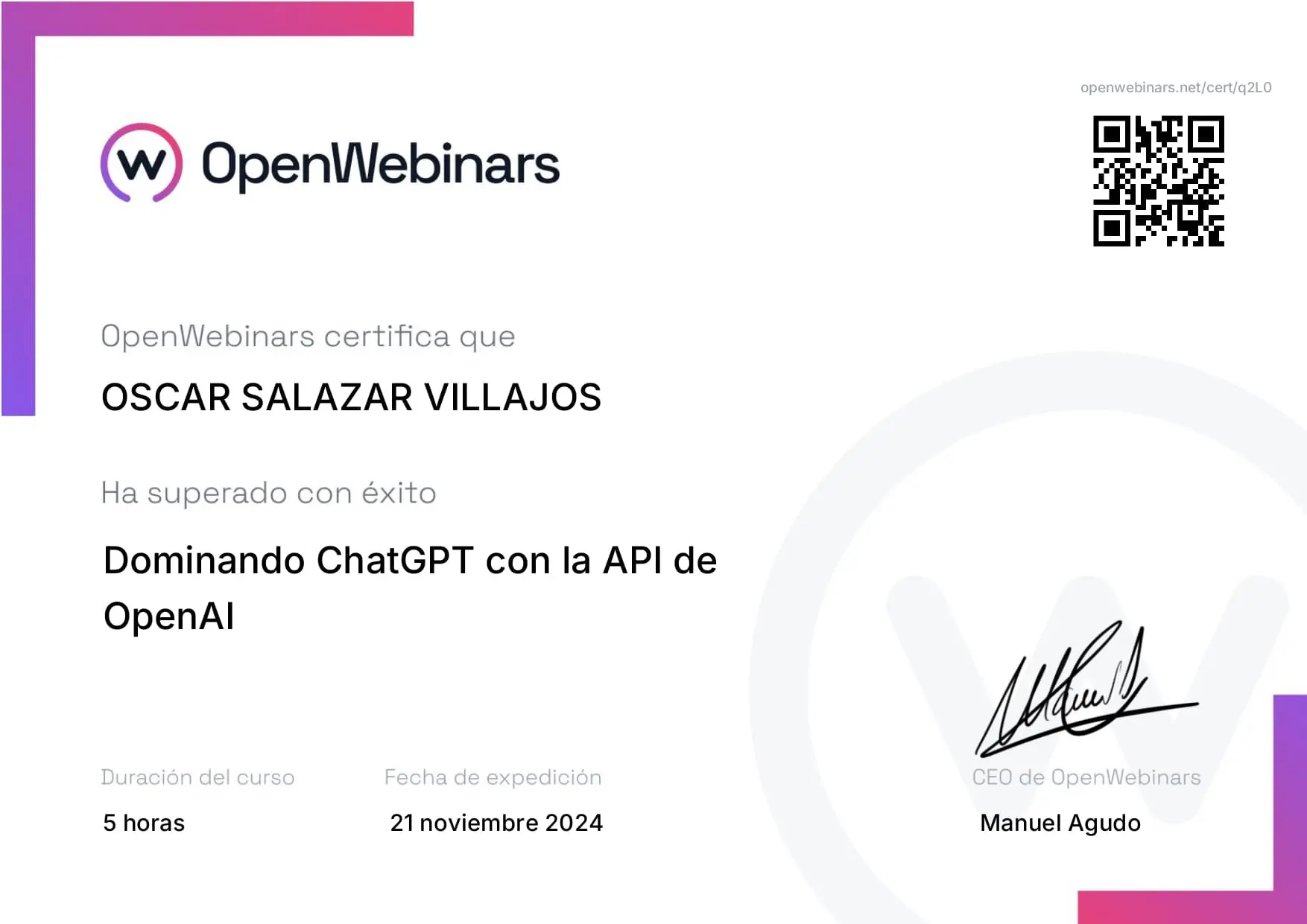 Certificado chatGPT API