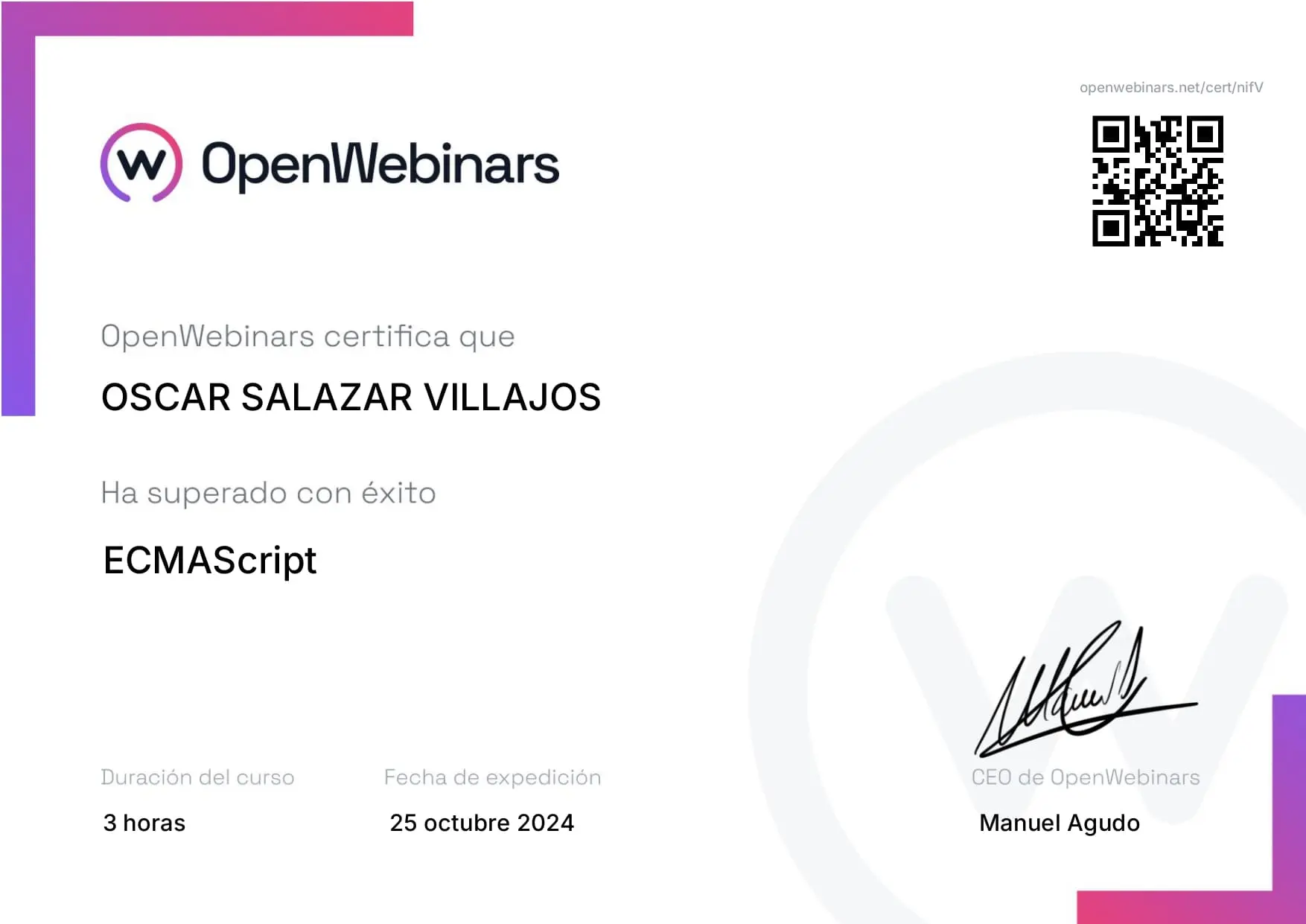 Certificado EcmaScript
