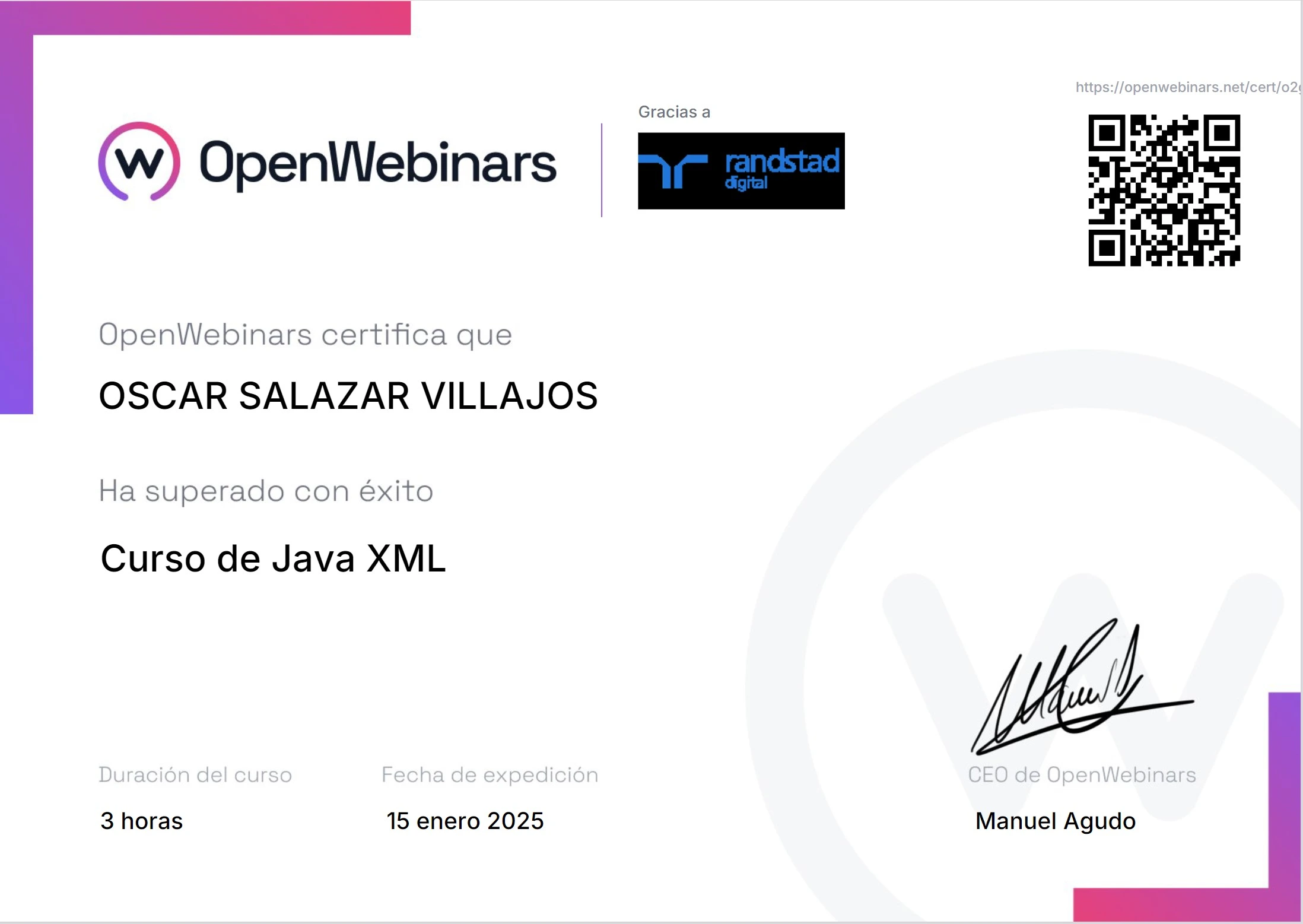 Certificado Java XML